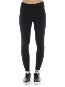 Legginsy damskie Leone 1947 Gold Studs z elastycznego nylonu ze złotym logo. Czarne legginsy LEONE 1947 APPAREL, bez wzorów, z bawełny. Za 206,29 zł.
