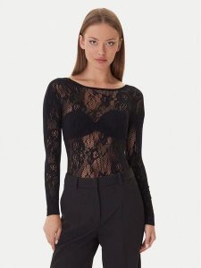 Patrizia Pepe Body 2M4484/J344-K103 Czarny Slim Fit. Czarne body i gorsety Patrizia Pepe, bez wzorów, z syntetyku. Za 689,99 zł.