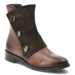 Brązowe Botki Maciejka Eleganckie Skórzane Buty Damskie. Brązowe botki Maciejka, bez wzorów, bez obcasa, bez zapięcia. Za 339,00 zł.