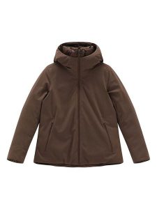 Jeanne Baret Dwustronna kurtka zimowa "Sava" w kolorze brązowym rozmiar: 36. Brązowe kurtki Jeanne Baret, na zimę, m, bez wzorów, z puchu, bez kaptura. Za 590,20 zł.