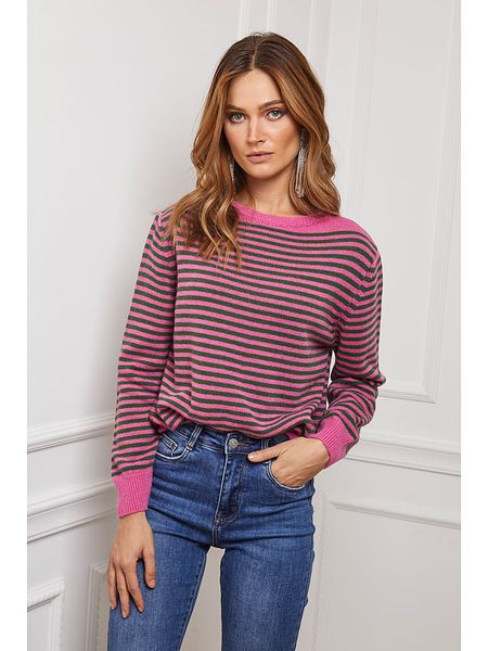 Joséfine Sweter "Astro" w kolorze różowo-zielonym rozmiar: M. Różowe swetry oversize Joséfine, m, bez wzorów, z kaszmiru, bez ramiączek. Za 274,75 zł.