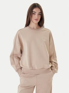 Guess Bluza V6RQ96 KCX22 Beżowy Regular Fit. Brązowe bluzy Guess, xl, z aplikacjami, z syntetyku, bez kaptura. Za 390,99 zł.