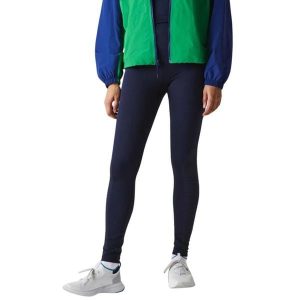 Legginsy treningowe damskie Lacoste. Niebieskie legginsy Lacoste, bez wzorów, z materiału, długie. Za 317,00 zł.