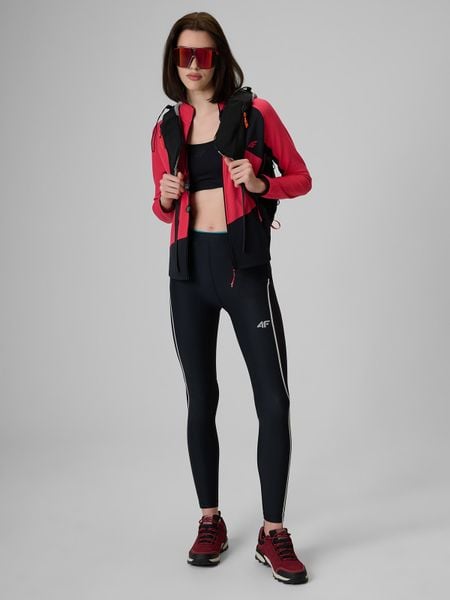 4F Legginsy trekkingowe szybkoschnące damskie - czarne L. Czarne legginsy 4f, bez wzorów, ze skóry. Za 199,99 zł.