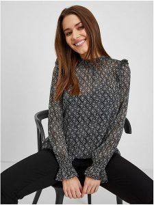 Orsay Bluzka w kolorze czarno-białym rozmiar: 40. Czarne bluzki Orsay, bez wzorów, bez kołnierzyka, bez ramiączek. Za 70,24 zł.