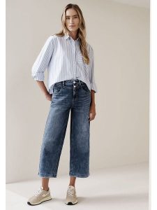 Street One Dżinsy - Comfort fit - w kolorze granatowym rozmiar: W30/L26. Niebieskie jeansy Street One, z aplikacjami, ze skóry. Za 135,81 zł.