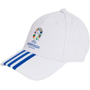 Czapka z daszkiem adidas UEFA EURO24™ Official Emblem. Białe czapki ADIDAS, bez wzorów, z materiału. Za 65,00 zł.