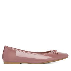 Baleriny JENNY. Czerwone balerinki Jenny, bez wzorów, bez obcasa, bez zapięcia. Za 63,99 zł.