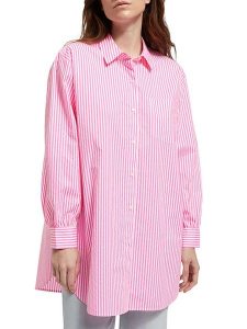 Scotch & Soda Koszula w kolorze biało-różowym rozmiar: 38. Białe koszule Scotch & Soda, bez wzorów, z bawełny, bez kołnierzyka, bez ramiączek. Za 149,31 zł.