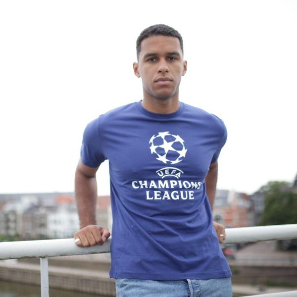 Koszulka UEFA Champions League. Niebieskie bluzki CHAMPIONS LEAGUE, xl, bez wzorów, z bawełny, sportowe, bez kołnierzyka, bez ramiączek. Za 139,99 zł.