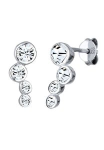 Elli Damskie kolczyki sztyfty Basic Geo z kryształami, srebro próby 925 Sterling Silver Kolczyki 1 ct. Szare kolczyki Elli, srebrne. Za 203,99 zł.