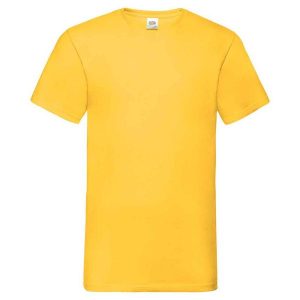 Koszulka Unisex Dla Dorosłych Z Dekoltem W Szpic. Brązowe bluzki FRUIT OF THE LOOM, s, bez wzorów, sportowe, bez kołnierzyka, bez ramiączek. Za 44,99 zł.