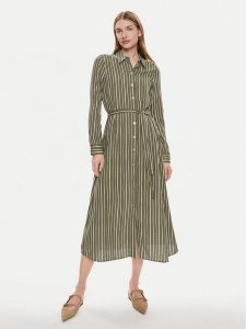 Vero Moda Sukienka koszulowa Ilisa 10306597 Brązowy Regular Fit. Brązowe kombinezony Vero Moda, m, bez wzorów, z bawełny, bez kołnierzyka, bez ramiączek. Za 219,99 zł.