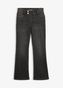 Jeansy bootcut z wysokim stanem. Czarne jeansy bonprix, bez wzorów, z jeansu, z podwyższonym stanem. Za 154,99 zł.