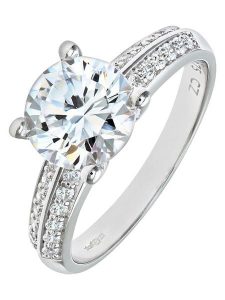 Revoni Złoty pierścionek z cyrkoniami rozmiar: 61. Szare pierścionki Revoni, z cyrkonią, złote. Za 2 383,99 zł.