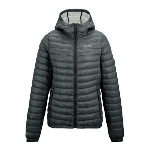 Kurtka Ocieplana Damska Hurden. Szare kurtki Regatta, bez wzorów, z puchu, bez kaptura. Za 270,99 zł.