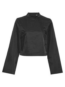 MOSS COPENHAGEN Bluzka "Camilla" w kolorze czarnym rozmiar: XL. Czarne bluzki Moss Copenhagen, xl, bez wzorów, bez kołnierzyka, bez ramiączek. Za 96,60 zł.