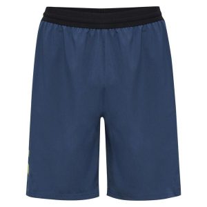 Spodenki treningowe Hummel. Niebieskie szorty Hummel, bez wzorów, z materiału, sportowe. Za 170,50 zł.