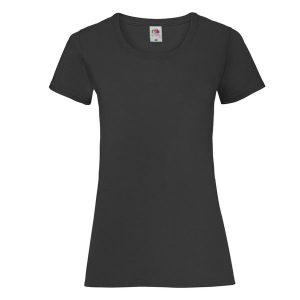 Koszulka Damska Valueweight. Czarne bluzki FRUIT OF THE LOOM, l, bez wzorów, sportowe, bez kołnierzyka, bez ramiączek. Za 30,99 zł.