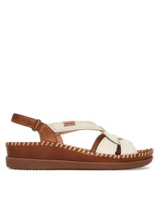 Pikolinos Sandały Cadaques W8K-1839C2 Biały. Białe sandały Pikolinos, bez wzorów, ze skóry, bez obcasa, na płaskiej podeszwie, bez zapięcia. Za 559,99 zł.