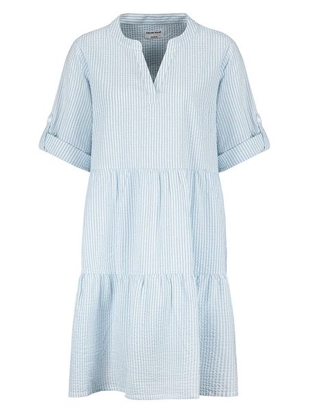 Fresh Made Sukienka w kolorze błękitno-białym rozmiar: L. Białe sukienki Fresh Made, l, bez wzorów, z bawełny, bez kołnierzyka, bez ramiączek, midi. Za 100,28 zł.