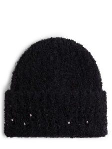 Marie Lund Czapka Kobiety Sztuczne włókno czarny, ONE SIZE. Czarne czapki Marie Lund, z aplikacjami, z włókna. Za 149,95 zł.