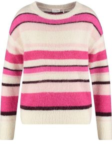 Gerry Weber Sweter w kolorze różowo-kremowym rozmiar: 46. Brązowe swetry oversize Gerry Weber, bez wzorów, z wełny, bez ramiączek. Za 215,21 zł.