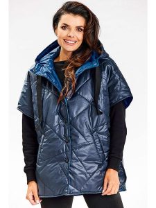 Awama Kamizelka w kolorze granatowym rozmiar: S/M. Niebieskie kamizelki Awama, m, bez wzorów, bez kołnierzyka, bez ramiączek, bez kaptura. Za 222,99 zł.