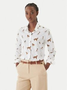 Barbour Koszula Safari LSH1357MI91 Biały Relaxed Fit. Białe koszule Barbour, bez wzorów, z bawełny, bez kołnierzyka, bez ramiączek. Za 439,99 zł.