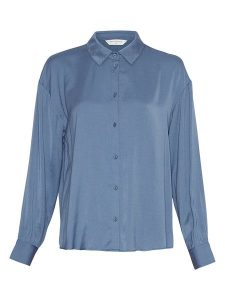 MOSS COPENHAGEN Bluzka w kolorze błękitnym rozmiar: XS/S. Niebieskie bluzki Moss Copenhagen, s, bez wzorów, bez kołnierzyka, bez ramiączek. Za 136,13 zł.