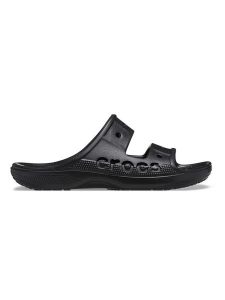Crocs Klapki "Baya" w kolorze czarnym rozmiar: 38/39. Czarne klapki Crocs, bez wzorów, z otwartym noskiem, bez obcasa. Za 109,95 zł.