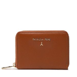 Portfel Patrizia Pepe. Brązowe portfele Patrizia Pepe, bez wzorów. Za 319,99 zł.