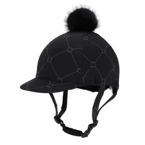 Czapka na kask jeździecki QHP Liora. Czarne czapki QHP, bez wzorów, z elastanu. Za 128,50 zł.
