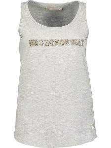 Geographical Norway Top "Jardiniere" w kolorze szarym rozmiar: S. Szare topy Geographical Norway, s, bez wzorów, z bawełny, bez kołnierzyka, bez ramiączek. Za 35,10 zł.