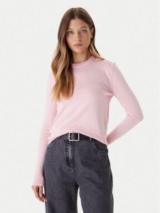 Calvin Klein Sweter LV044D370G Różowy Regular Fit. Czerwone swetry klasyczne Calvin Klein, m, z syntetyku, bez kołnierzyka. Za 299,99 zł.