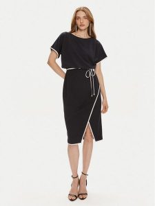 Joseph Ribkoff Sukienka codzienna 241234 Granatowy Regular Fit. Niebieskie sukienki Joseph Ribkoff, na co dzień, bez wzorów, z syntetyku, bez kołnierzyka, bez ramiączek, proste. Za 569,99 zł.