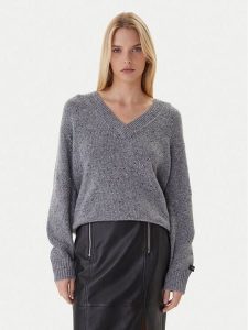 Calvin Klein Jeans Sweter Chunky LV044D328G Szary Regular Fit. Szare swetry klasyczne Calvin Klein Jeans, xs, z jeansu, bez kołnierzyka. Za 579,99 zł.