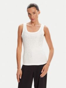 Rinascimento Top CFC0124040003 Biały Regular Fit. Białe topy Rinascimento, s, bez wzorów, z bawełny, bez kołnierzyka, bez ramiączek. Za 179,99 zł.