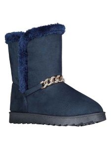 Geographical Norway Botki zimowe "Oseille" w kolorze granatowym rozmiar: 36. Niebieskie botki Geographical Norway, na zimę, bez wzorów, z futra, bez obcasa, bez zapięcia. Za 78,99 zł.