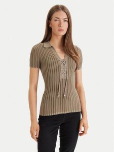 Guess Sweter W6GR09 Z0590 Zielony Regular Fit. Zielone swetry klasyczne Guess, s, z wiskozy, bez kołnierzyka. Za 379,99 zł.