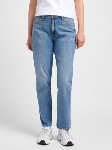 Lee Dżinsy - Tapered fit - w kolorze błękitnym rozmiar: W29/L35. Niebieskie jeansy Lee, z aplikacjami, z podwyższonym stanem. Za 232,78 zł.