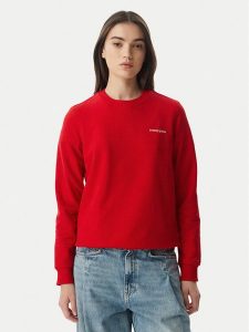 Tommy Jeans Bluza Ess Logo DW0DW22829 Czerwony ciemny Regular Fit. Czerwone bluzy Tommy Jeans, s, bez wzorów, z bawełny, bez kaptura. Za 329,99 zł.