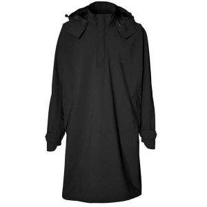 Poncho przeciwdeszczowe z elementami odblaskowymi Basil Mosse. Czarne kurtki BASIL, l, bez wzorów, bez kaptura. Za 362,45 zł.