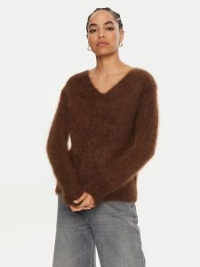 Dixie Sweter M277K009A Brązowy Regular Fit. Brązowe swetry klasyczne Dixie, m, z syntetyku, bez kołnierzyka. Za 449,99 zł.