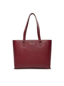 Nine West Torebka CEO-Midtown Maven-LX9844 Bordowy. Czerwone torebki klasyczne Nine West, bez wzorów, z materiału, bez dodatków. Za 299,99 zł.