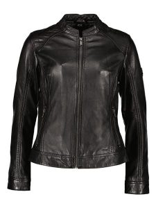 HIS Skórzana kurtka w kolorze czarnym rozmiar: 36. Czarne kurtki HIS, bez wzorów, ze skóry, bez kaptura. Za 378,54 zł.