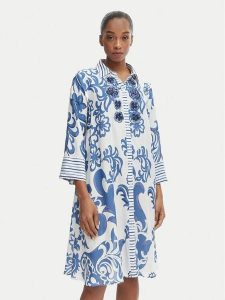 Iconique Sukienka koszulowa Romina IC26-037 Niebieski Regular Fit. Niebieskie kombinezony Iconique, m, bez wzorów, z wiskozy, bez kołnierzyka, bez ramiączek. Za 439,99 zł.