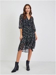 Orsay Sukienka w kolorze czarno-morsko-jasnoróżowym rozmiar: 36. Czarne sukienki Orsay, na co dzień, bez wzorów, z tkaniny, bez kołnierzyka, bez ramiączek, midi, proste. Za 87,40 zł.