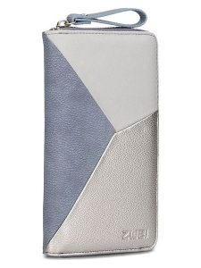 Zwei Portfel w kolorze błękitno-szaro-srebrnym - 11 x 20 x 3 cm rozmiar: onesize. Niebieskie portfele Zwei, bez wzorów, z materiału. Za 152,83 zł.