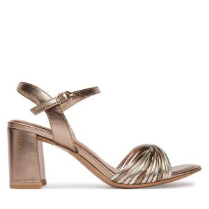 Sandały Tamaris. Żółte sandały Tamaris, bez wzorów, bez obcasa, na słupku, bez zapięcia. Za 339,99 zł.